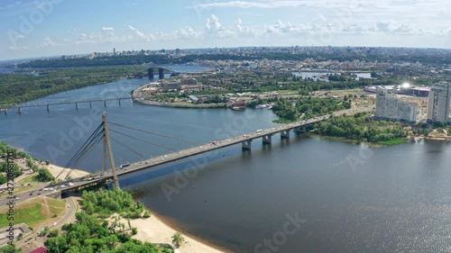 Wallpaper Mural Aerial view of North Bridge in Kyiv Ukraine at sunny summer day Torontodigital.ca