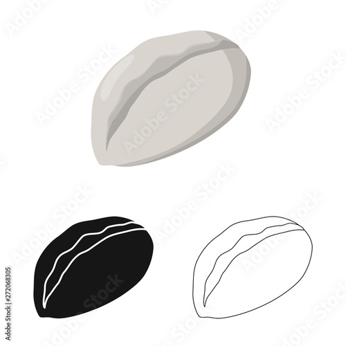 Vector illustration of gedza and khinkali sign. Collection of gedza and asian stock symbol for web.