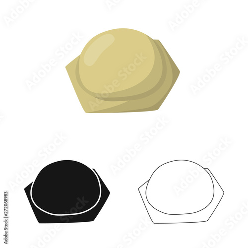 Vector illustration of pierogi and ravioli logo. Set of pierogi and tortellini stock vector illustration.