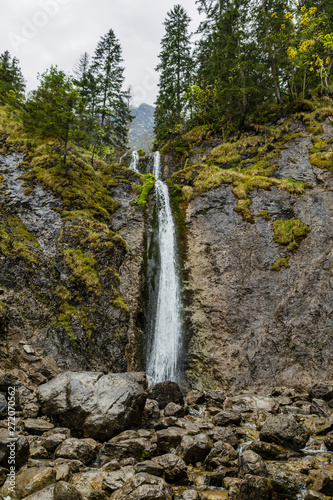 Waterfall Siklawica in the Strazyska Valley in the Polish Tatras. photo