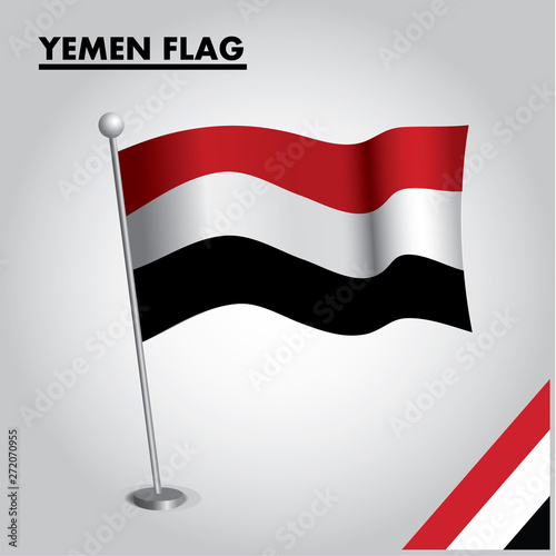 National flag of YEMEN on a pole