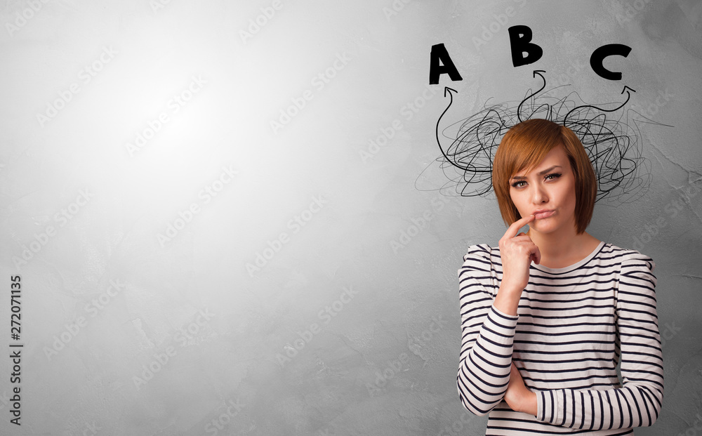 Business person standing with diffuse direction concept
Business person standing with diffuse direction concept