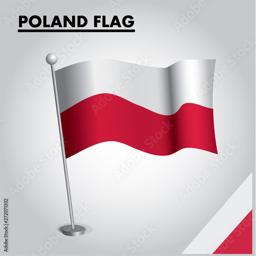 National flag of POLAND on a pole