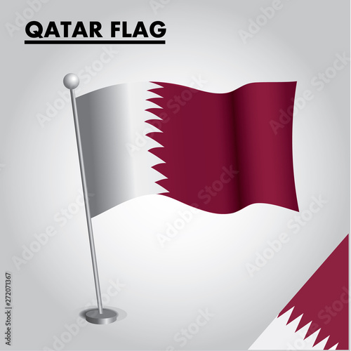 National flag of QATAR on a pole