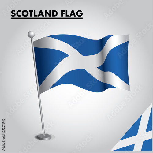National flag of SCOTLAND on a pole