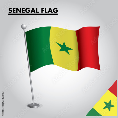 National flag of SENEGAL on a pole