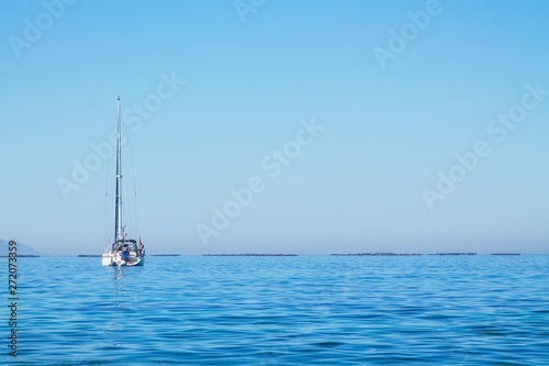 lone sailboat in the sea, sailor landscape