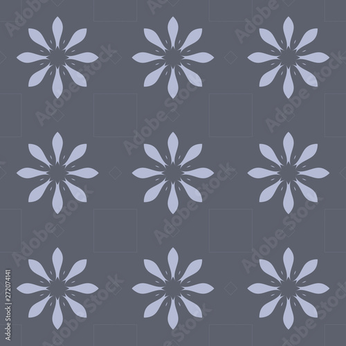 Grey floral pattern with beautiful geometric floral form