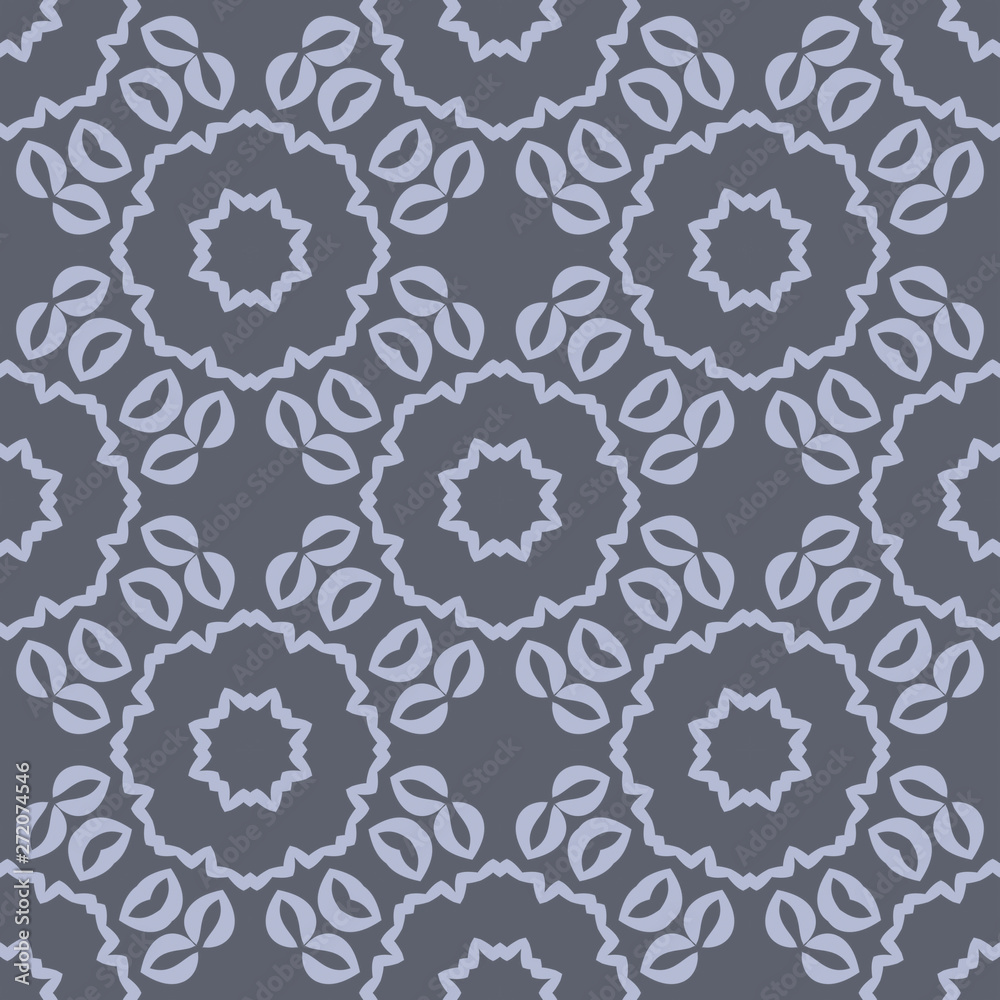 Grey floral pattern with beautiful geometric floral form Grey floral pattern with beautiful geometric floral form