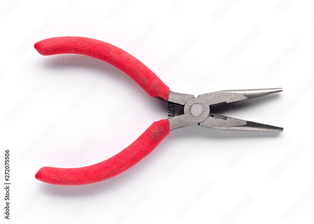 used pliers for domestic use on white background used pliers for domestic use on white background