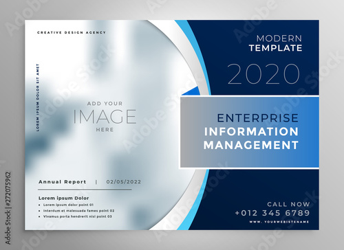 blue corporate presentation template or brochure design