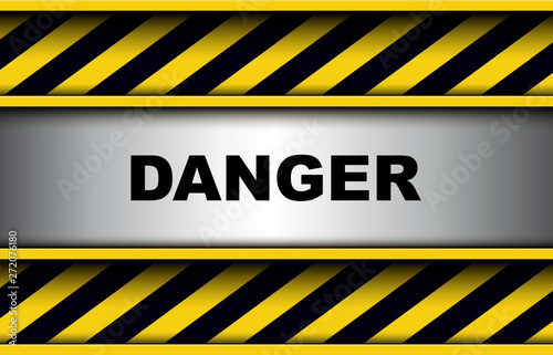 Background with warning stripes, danger symbol 