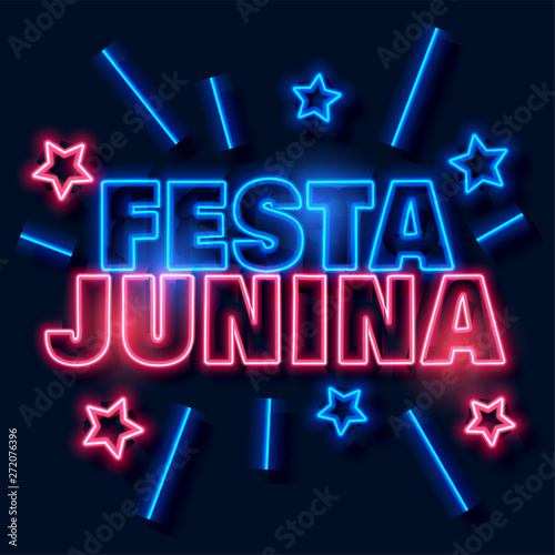festa junina neon text background