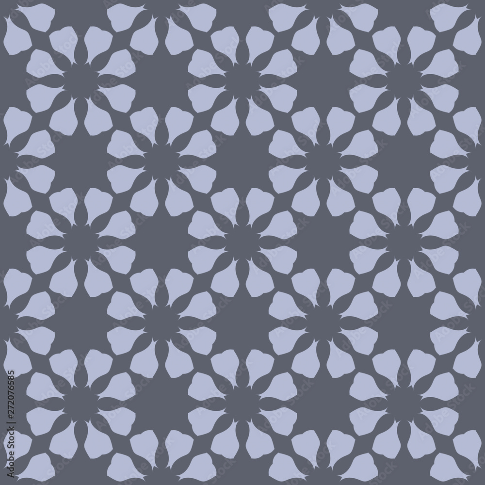 Fototapeta premium Grey geometric abstract floral pattern