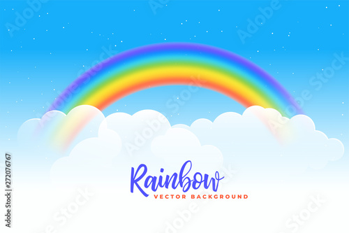 rainbow and clouds background design