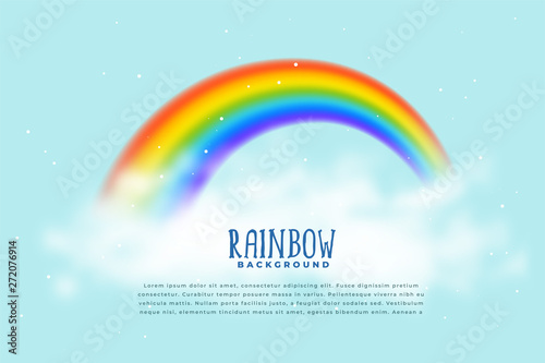 realistic rainbow and clouds background