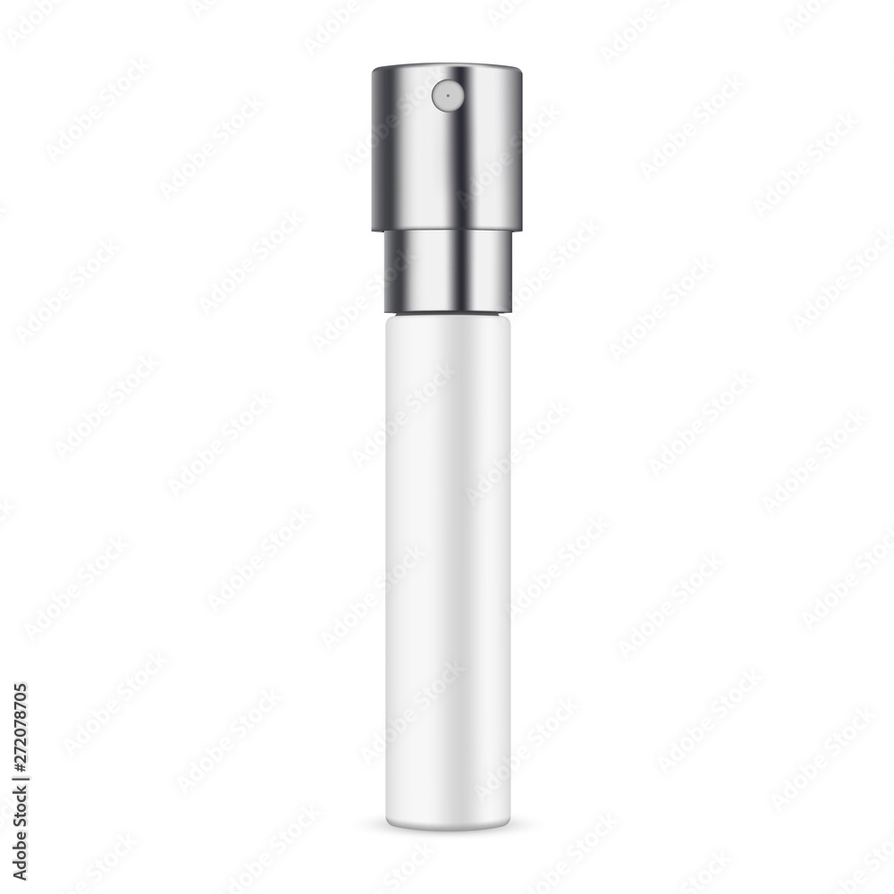 Perfume vial mockup isolated on white background. Vector illustration Perfume vial mockup isolated on white background. Vector illustration
