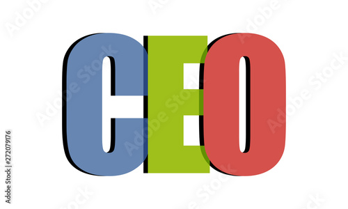 Título de colores de CEO sobre fondo blanco.