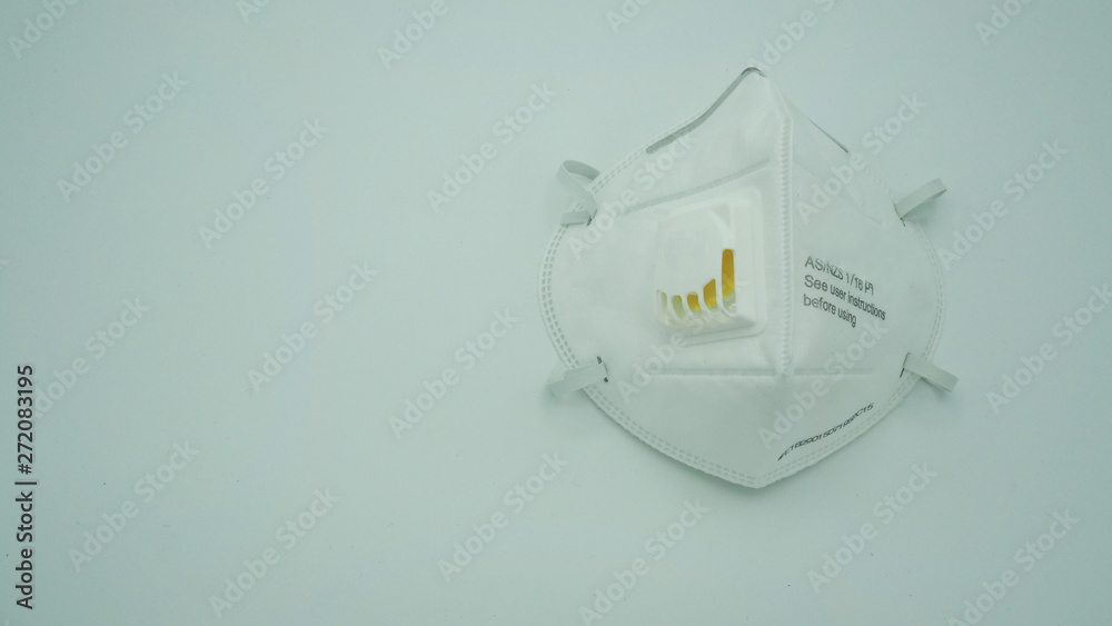 N95 Mask help to protect dust and other particle, put on white background. N95 Mask help to protect dust and other particle, put on white background.