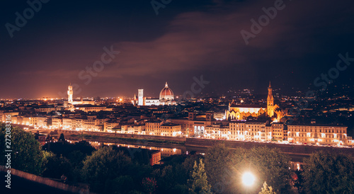 Aerial view of Florence Cathedral and The Palazzo Vecchio, Florence, Tuscany, Italy