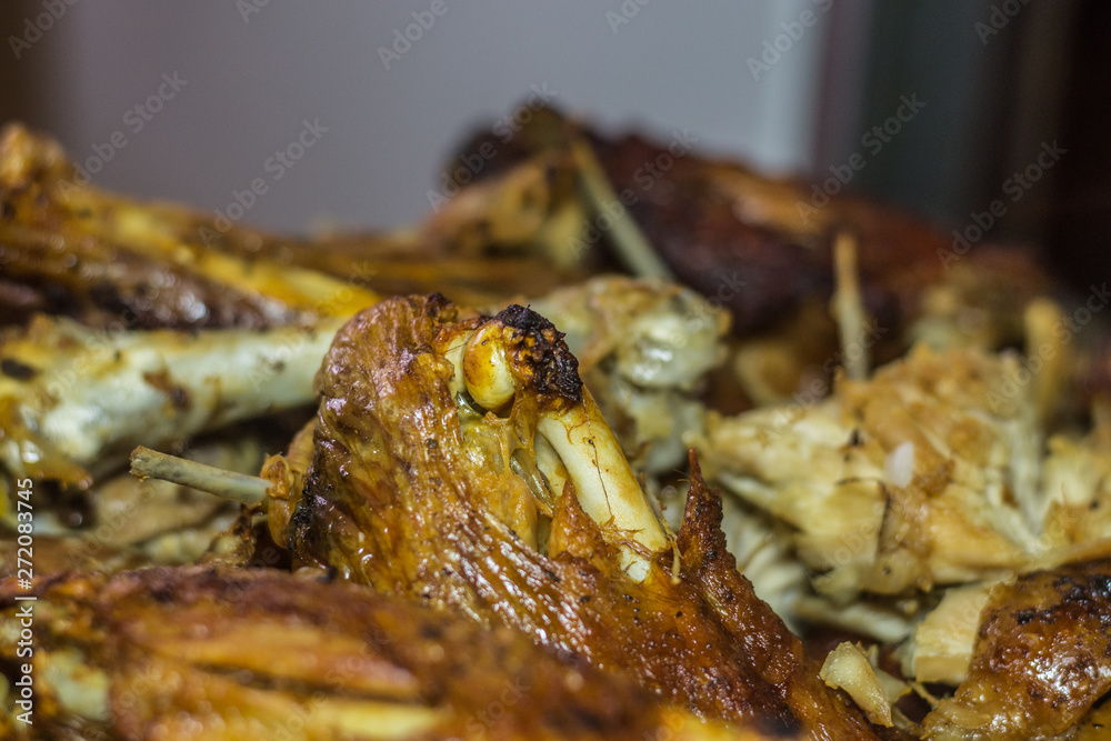 gebratener truthahn zu weihnachten detail