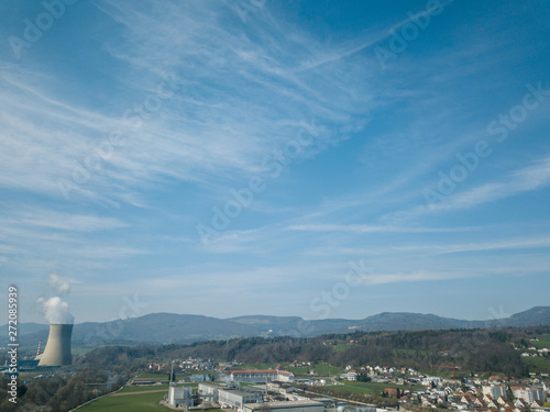 Aerial of KKW Goesgen Nuclear Power Station  photo