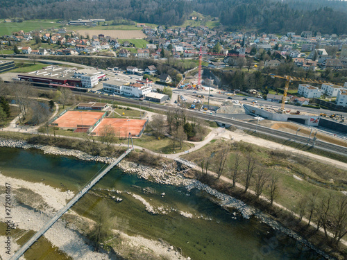 Aerial of KKW Goesgen Nuclear Power Station 