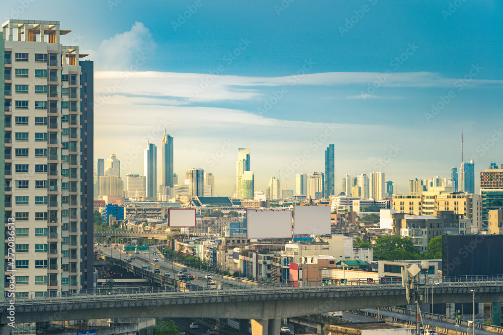 Blue sky and cloud with city downtown view in bangkok Thailand-image