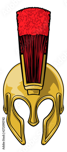 A Roman, gladiator or ancient Greek Spartan or Trojan warrior helmet