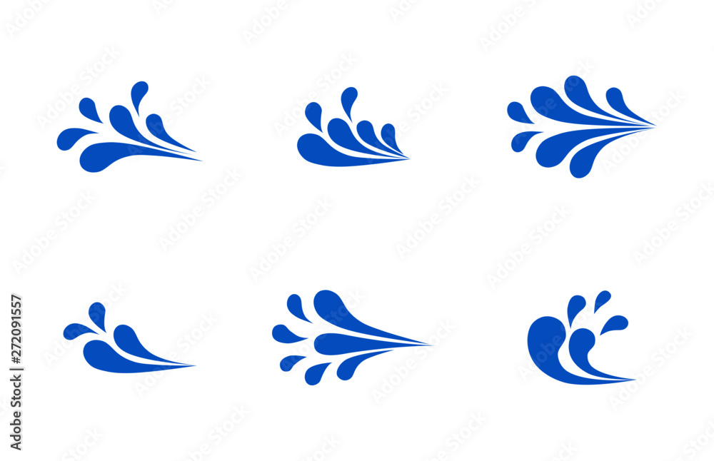 water splash icon or logo Isolated on white background. Cartoon style.  Vector Illustration. Stock Vector | Adobe Stock