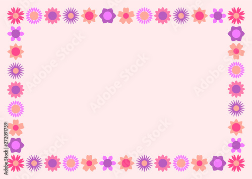 Wallpaper Mural Modern rectangular floral frame with colorful beautiful flowers Torontodigital.ca