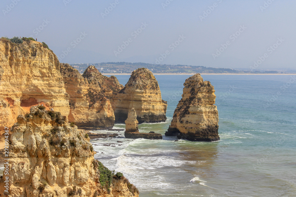 Beautiful Landscape Cliff, Ponta da Piedade in Lagos, Algarve, Portugal 