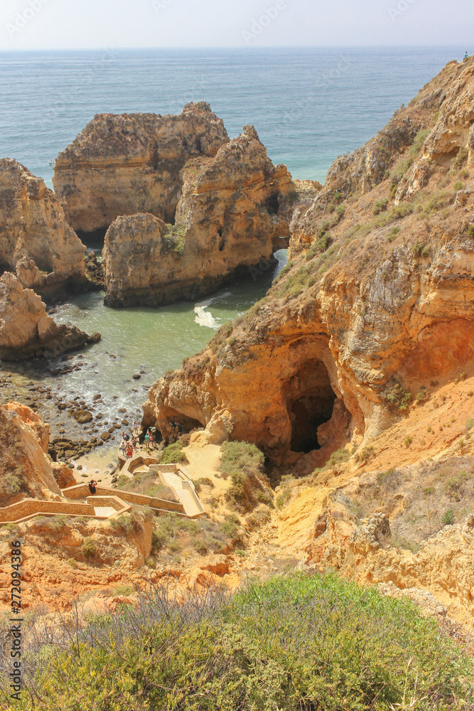 Beautiful Landscape Cliff, Ponta da Piedade in Lagos, Algarve, Portugal 