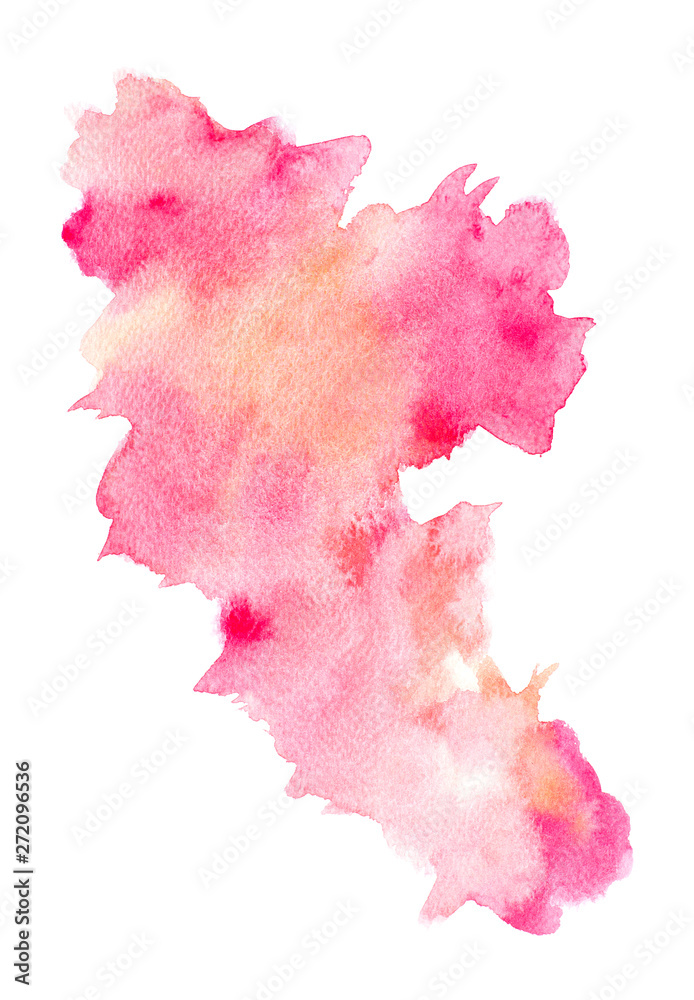Abstract red watercolor on white background, Red color splashing on the paper, to design and decoration backgrounds banners
