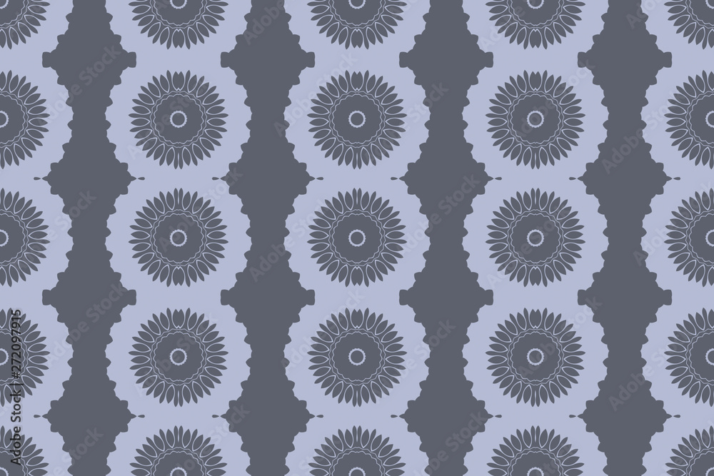 Grey monochrome floral geometric pattern Grey monochrome floral geometric pattern