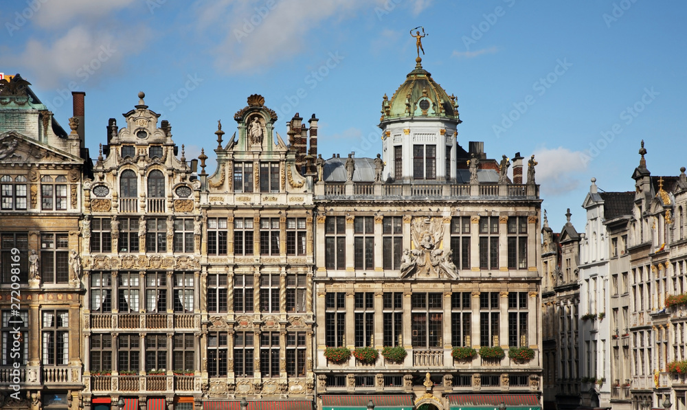 Guildhalls on Grand Place in Brussels. Belgium