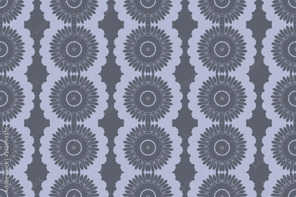 Grey monochrome floral pattern with grey color