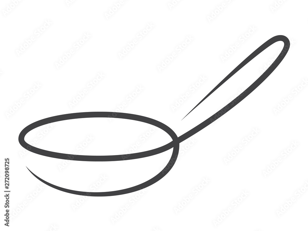 The black frying pan on white background The black frying pan on white background