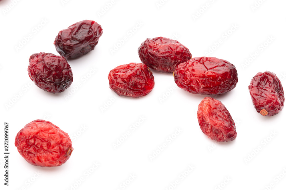 Dried cranberries isolated on white background Dried cranberries isolated on white background