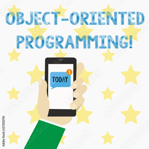 Text sign showing Object Oriented Programming. Conceptual photo Language model objects rather than actions photo