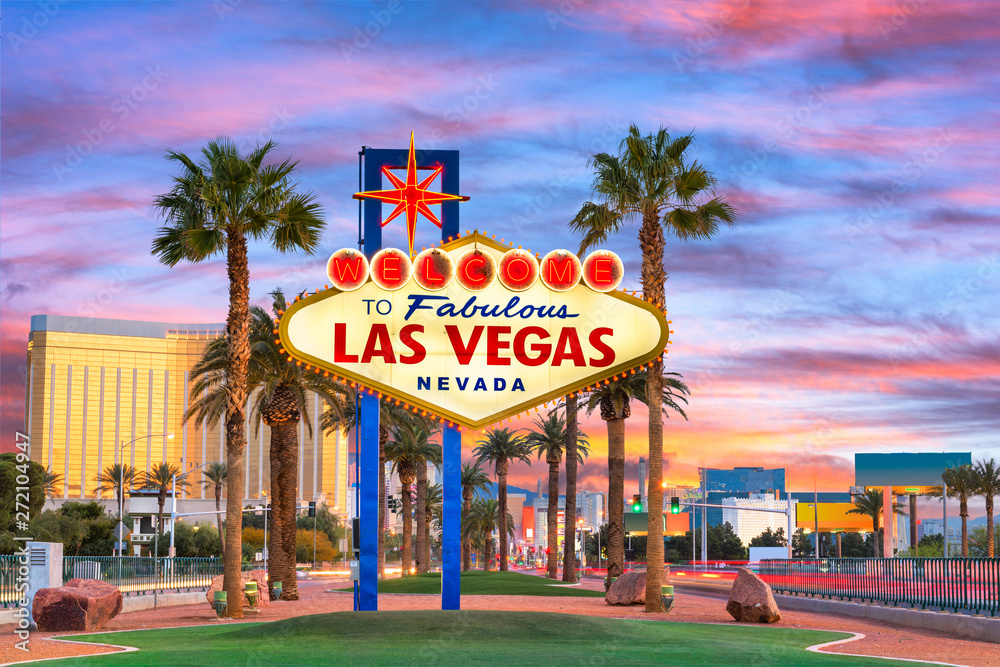Las Vegas Welcome Sign - obrazy, fototapety, plakaty 