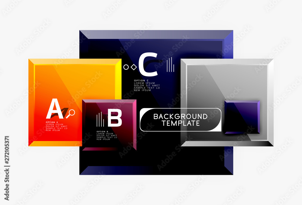 Geometrical design squares abstract banner, glossy shiny effects Geometrical design squares abstract banner, glossy shiny effects