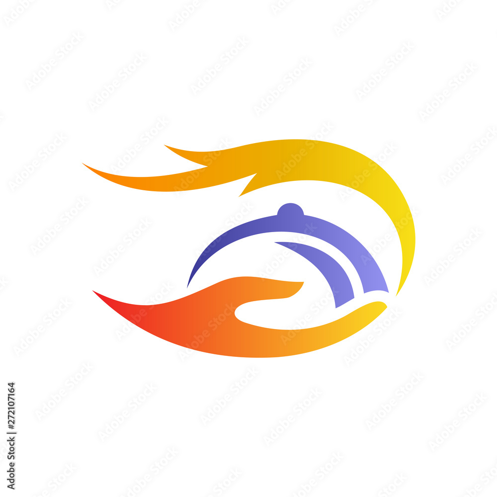fast food delivery service flat logo design