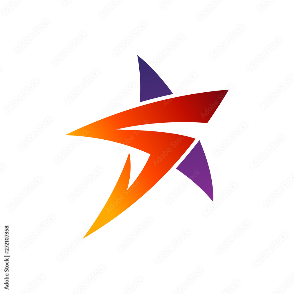 star with initial/letter s flat logo design star with initial/letter s flat logo design
