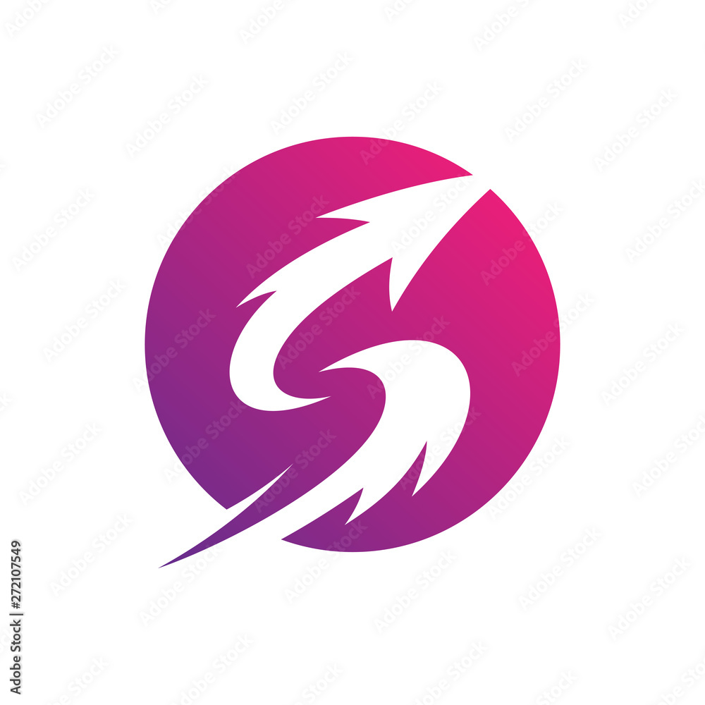 initial/letter s logo design with arrow/arrowhead in circle shape initial/letter s logo design with arrow/arrowhead in circle shape