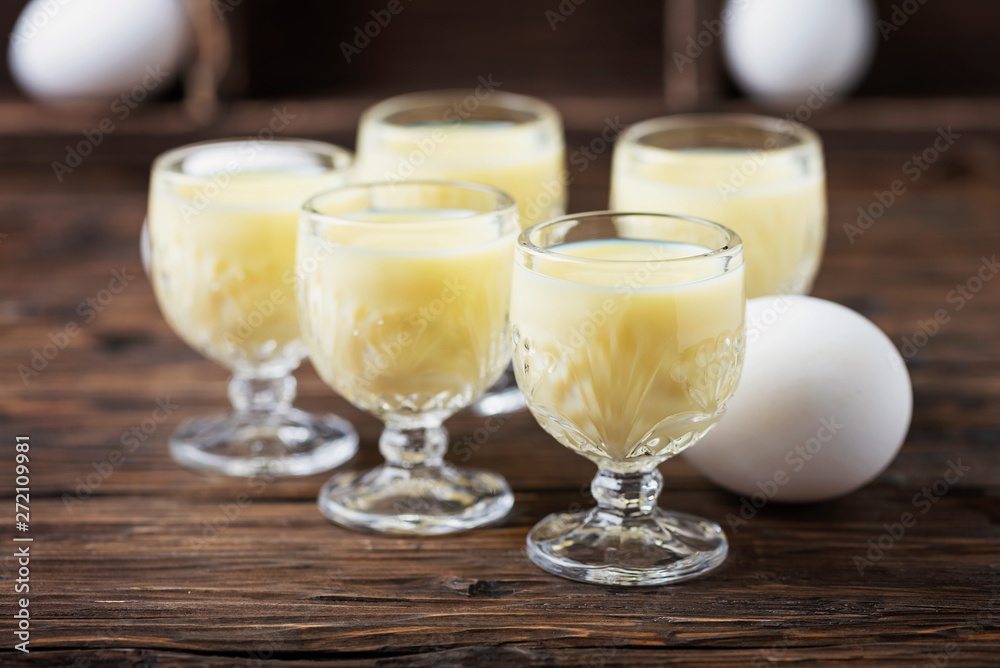 Traditional Italian liquor Vov with eggs Traditional Italian liquor Vov with eggs