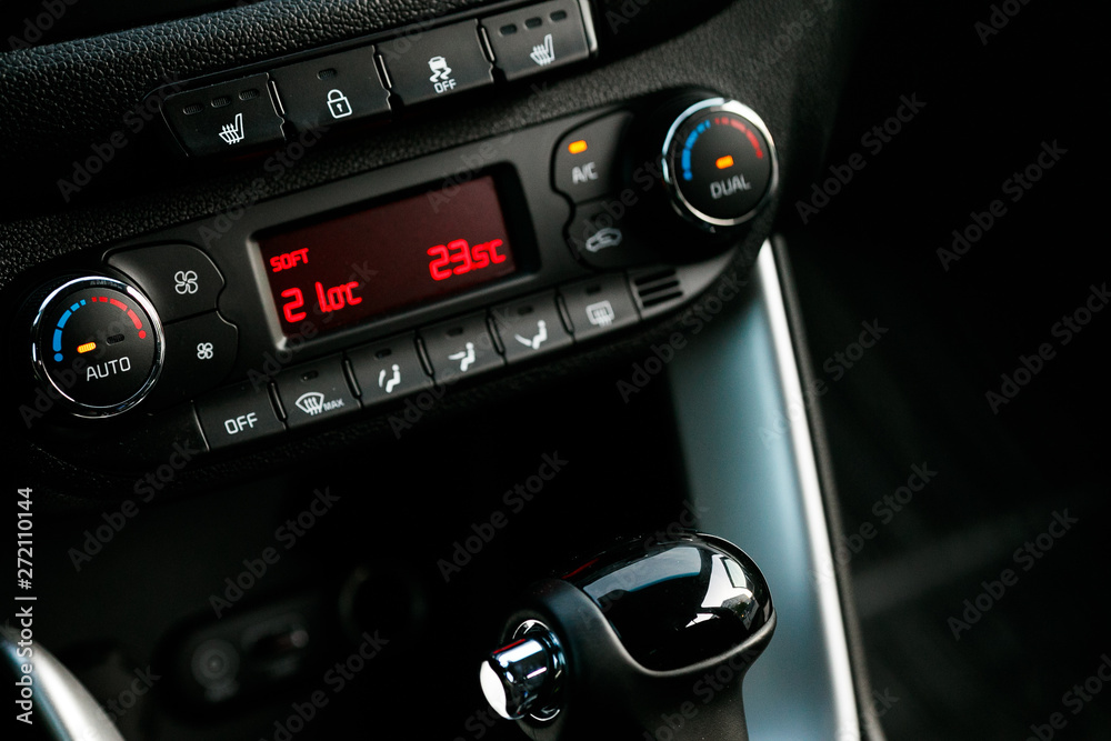 Fototapeta premium Cars Dashboard Climate Controle. Car concept 2.0