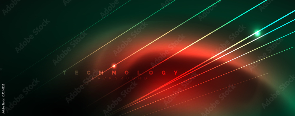 Vector neon light lines concept, abstract background Vector neon light lines concept, abstract background
