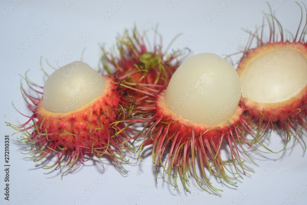 fresh red rambutans fruit inside white, sweets , tropical fruit in Thailand fresh red rambutans fruit inside white, sweets , tropical fruit in Thailand