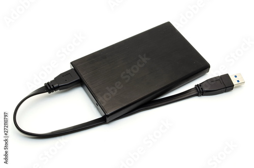 external hard disk drive, close-up, isolate, white background